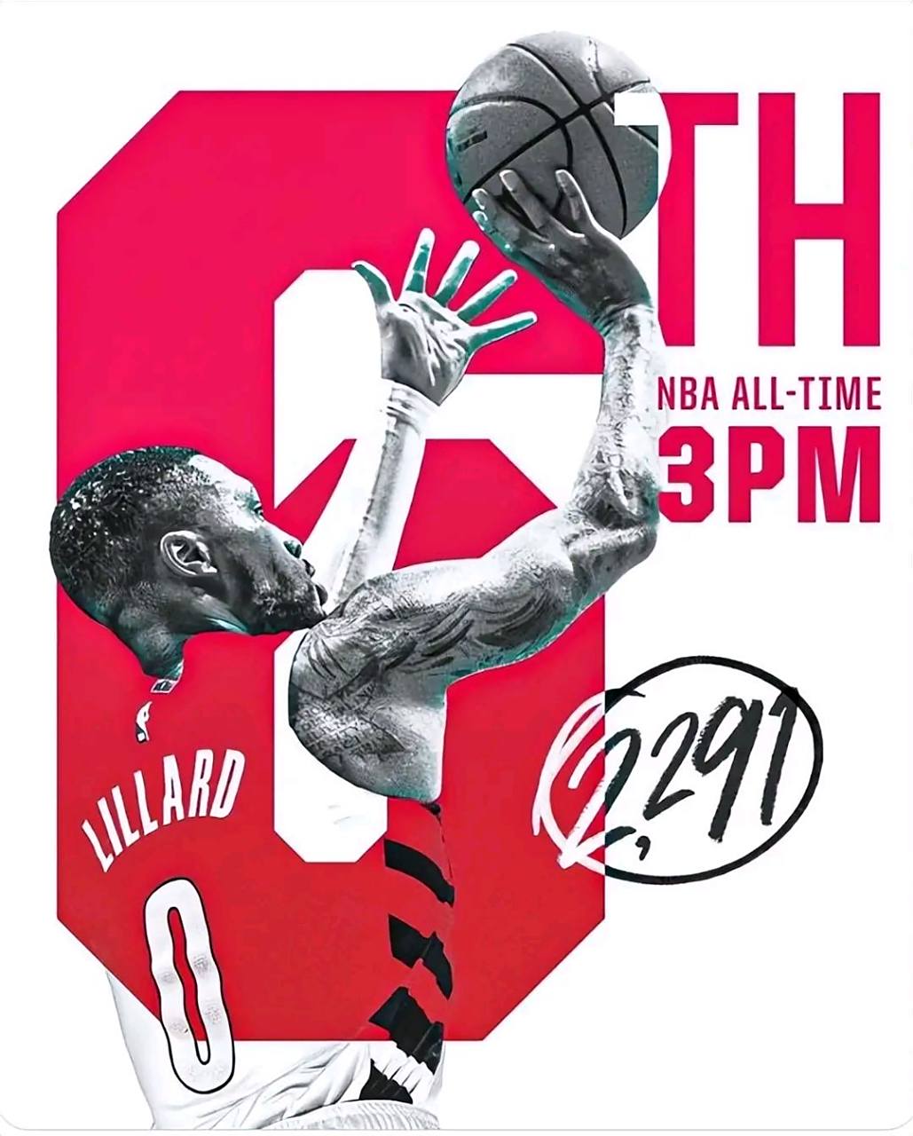 火箭负开拓者，利拉德狂砍60分